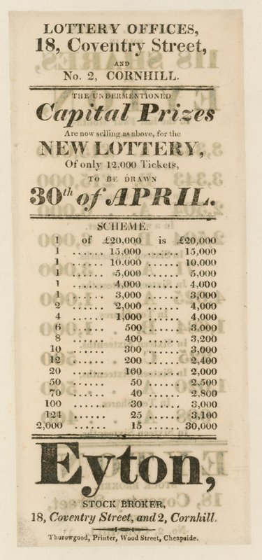 Advertisement for State Lottery by English School