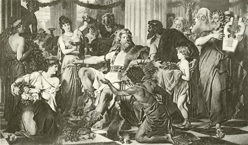 Alaric in Athens (engraving) by English School