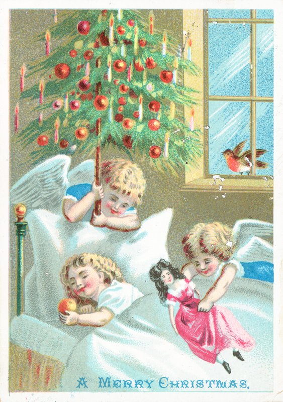 Angels Watching Child in Bed by English School