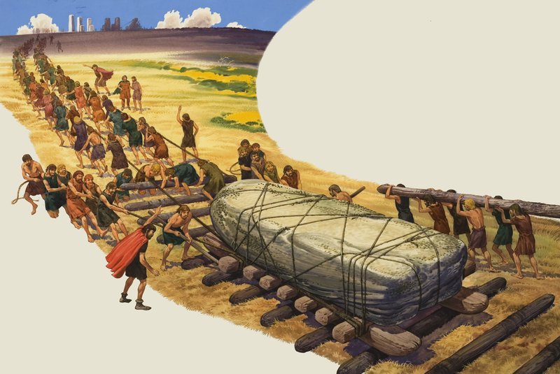 Building of Stonehenge by English School