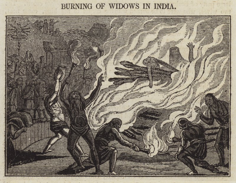 Burning of Widows in India by English School