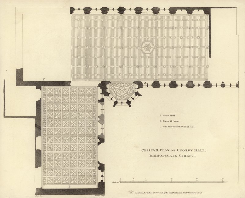 Ceiling Plan of Crosby Hall by English School