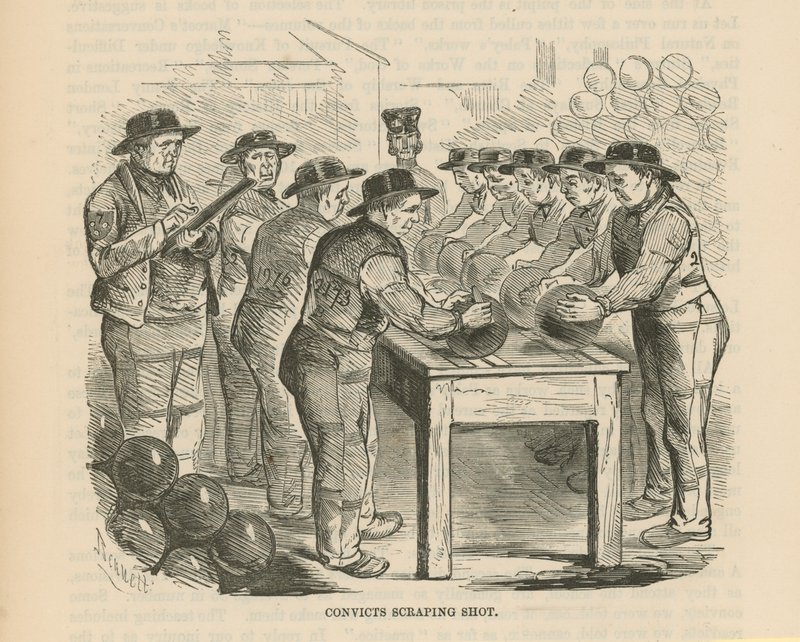 Convicts scraping shot by English School