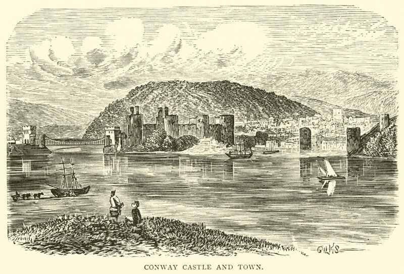 Conway Castle and Town by English School