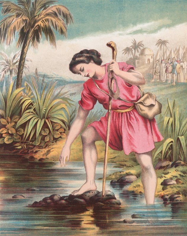 David Selecting the Stones by English School