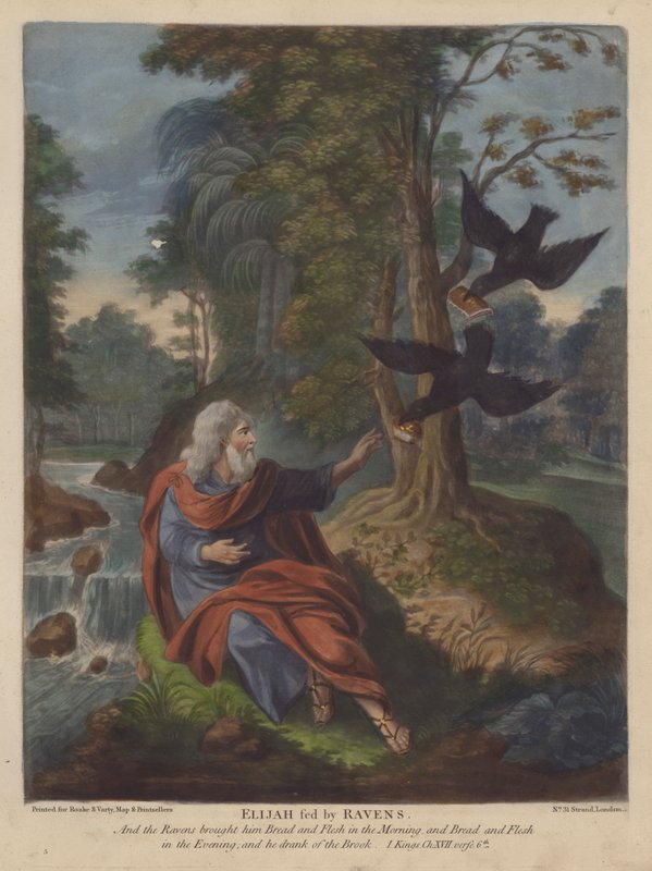 Elijah fed by Ravens by English School