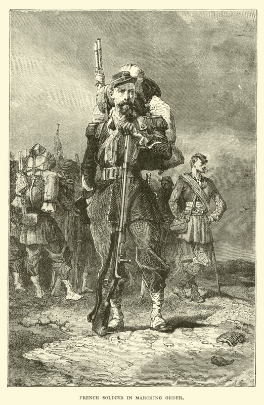 French Soldier in Marching Order by English School