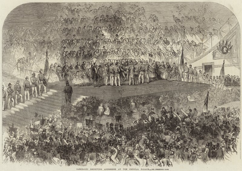 Garibaldi Receiving Addresses at the Crystal Palace by English School