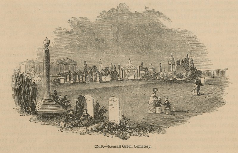 General View of Kensal Green Cemetery by English School
