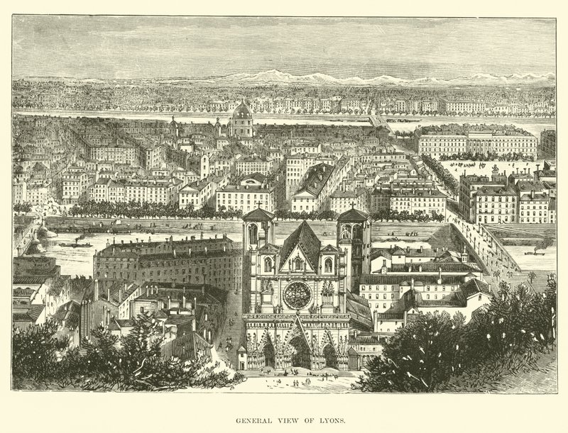General View of Lyon by English School