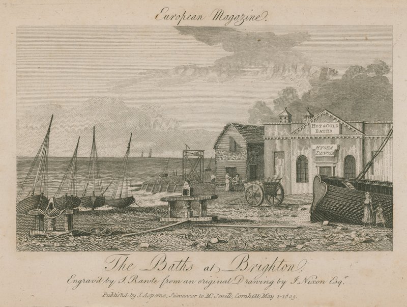 General View of the Baths at Brighton by English School