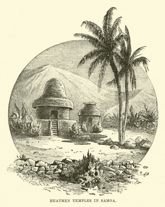 Heathen Temples in Samoa by English School