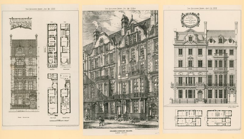 Houses in Cadogan Square by English School