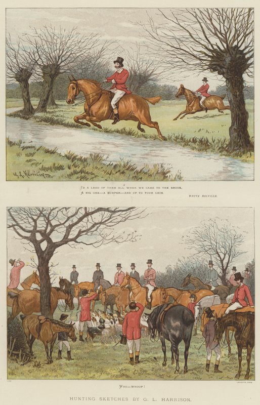 Hunting Sketches by English School