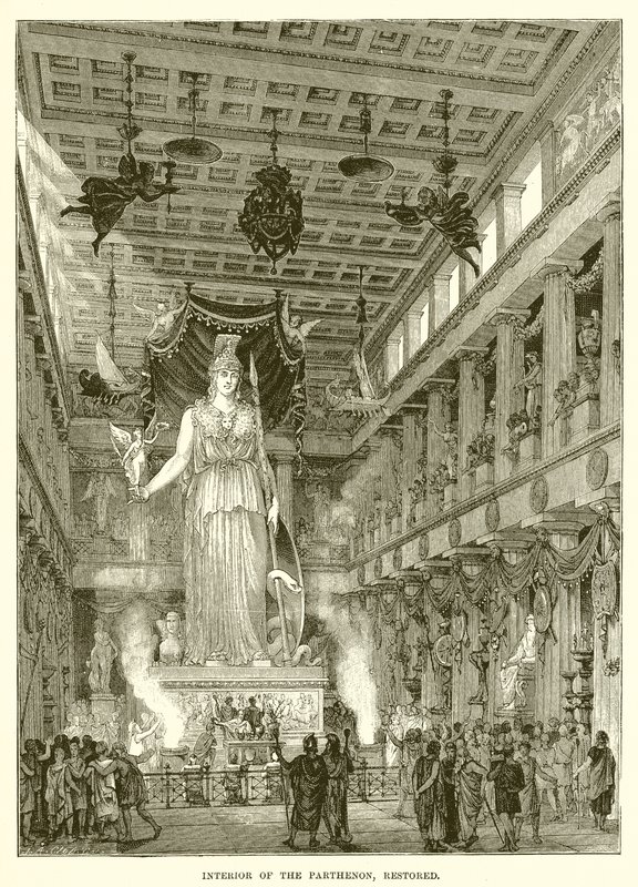 Interior of the Parthenon by English School