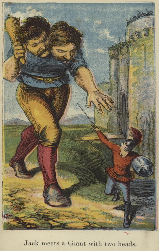Jack Meets a Giant with Two Heads by English School