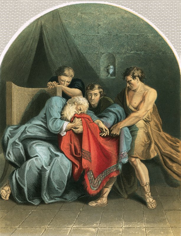 Jacob and the coat of many colours by English School