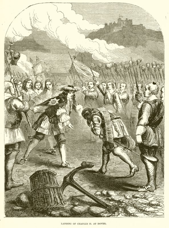 Landing of Charles II at Dover by English School