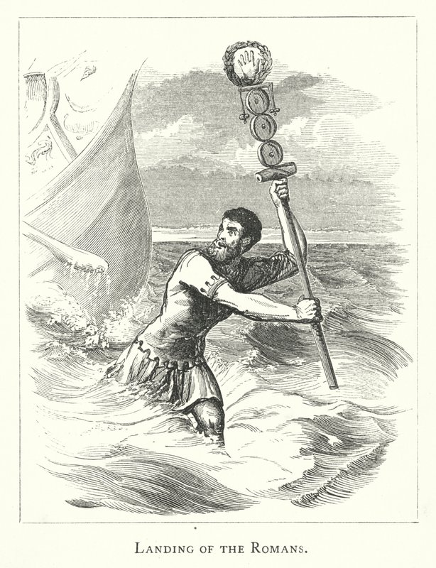 Landing of the Romans by English School