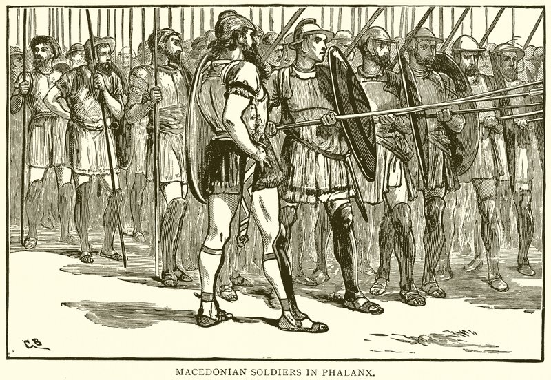Macedonian Soldiers in Phalanx by English School