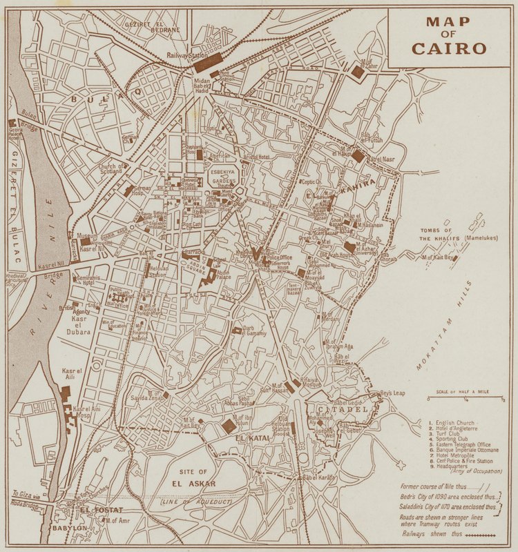 Map of Cairo by English School