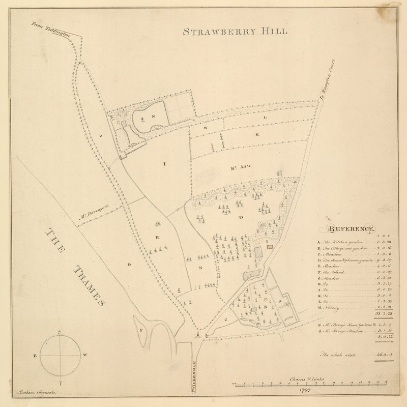 Map of Strawberry Hill, London by English School