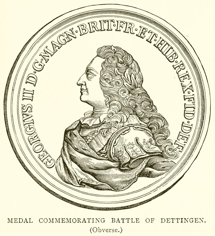 Medal Commemorating Battle of Dettingen (Obverse) by English School