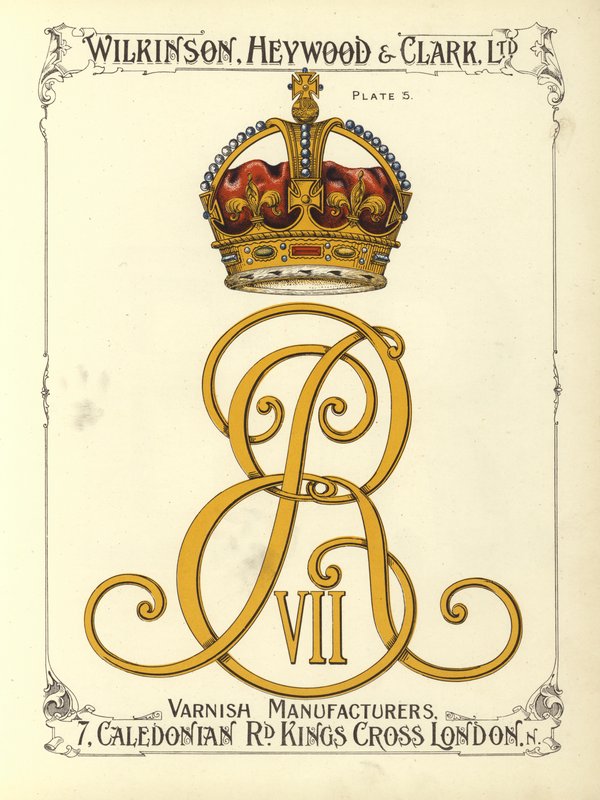 Monogram of King Edward VII by English School