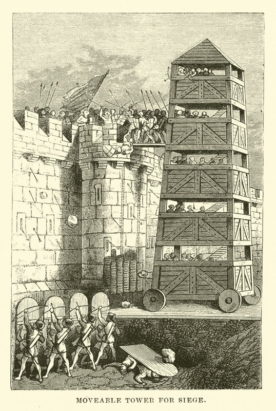 Moveable tower for Siege by English School