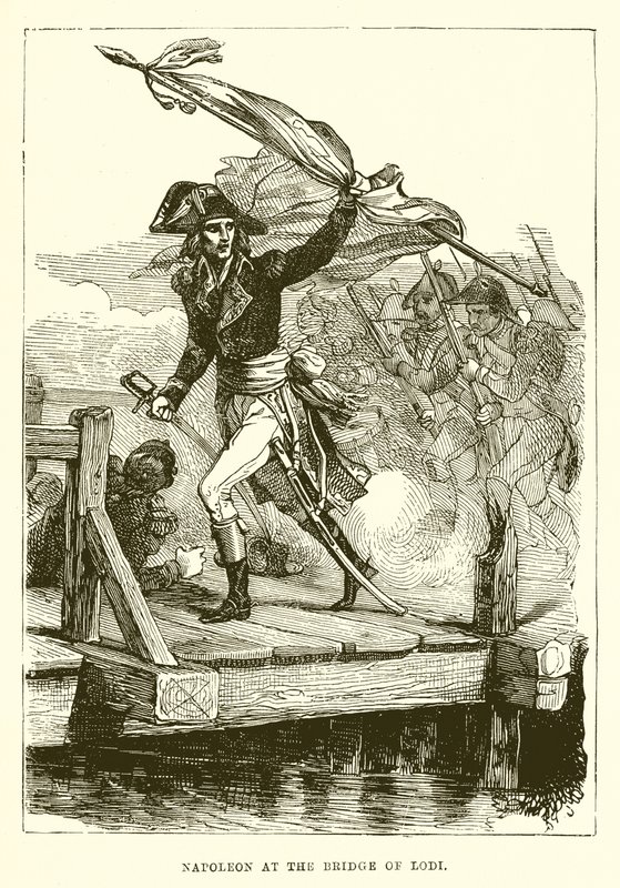 Napoleon at the Bridge of Lodi by English School