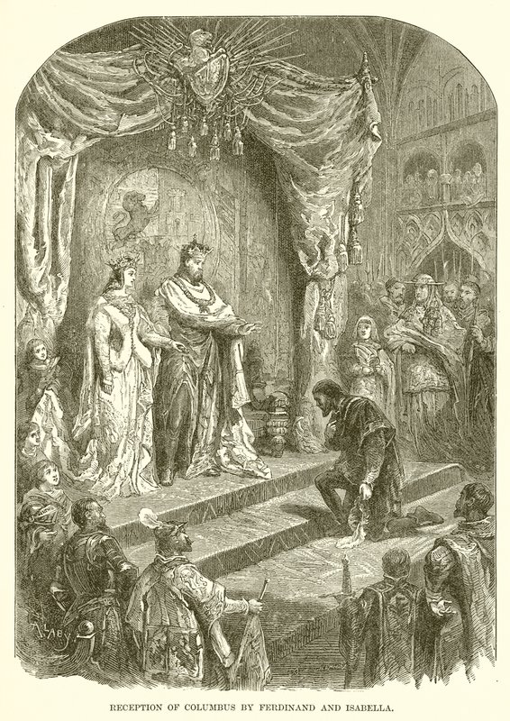 Reception of Columbus by Ferdinand and Isabella by English School