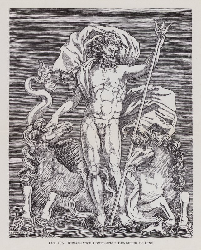 Renaissance Composition Rendered in Line by English School