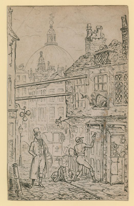 Scene of London life by English School