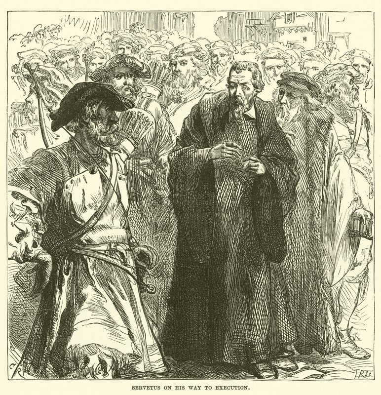 Servetus on His Way to Execution by English School