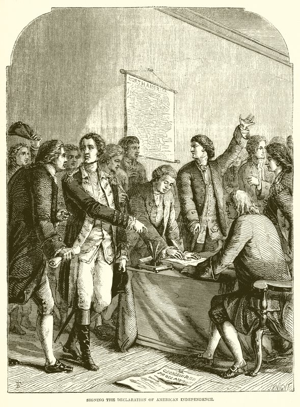 Signing the Declaration of American Independence by English School
