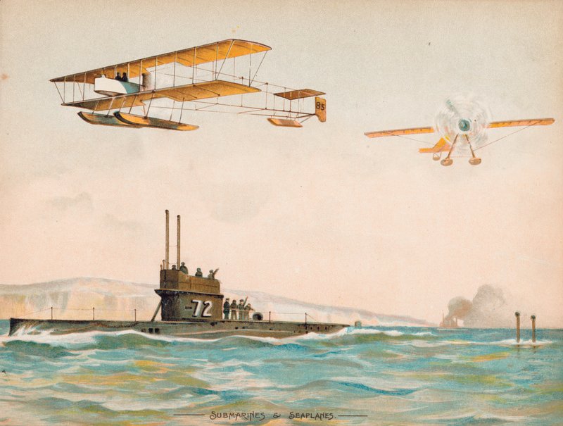 Submarines and seaplanes by English School
