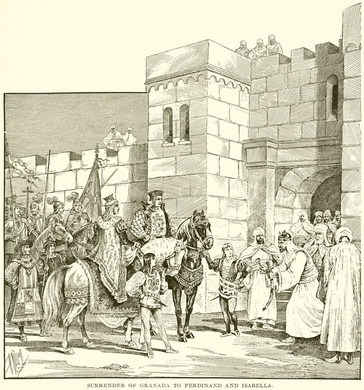 Surrender of Granada to Ferdinand and Isabella by English School