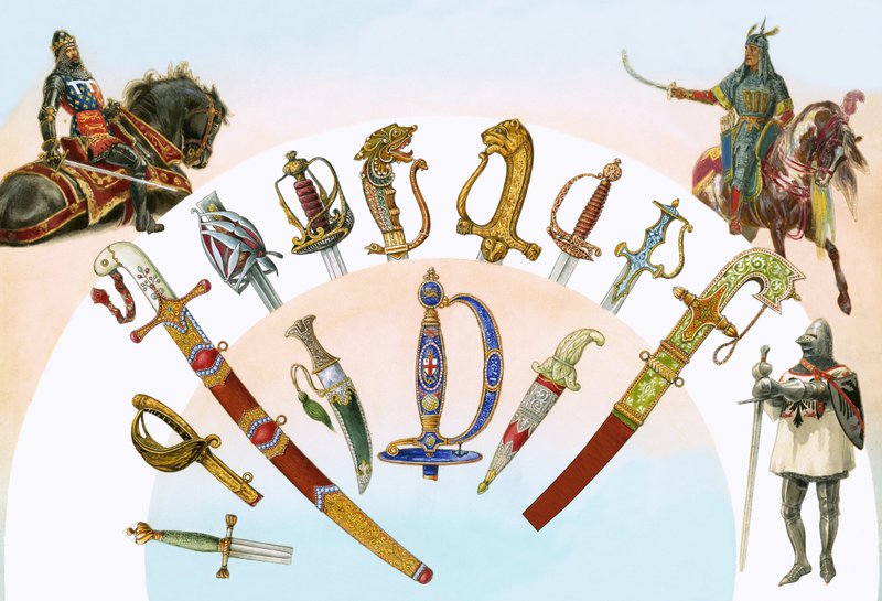 Swords and daggers by English School