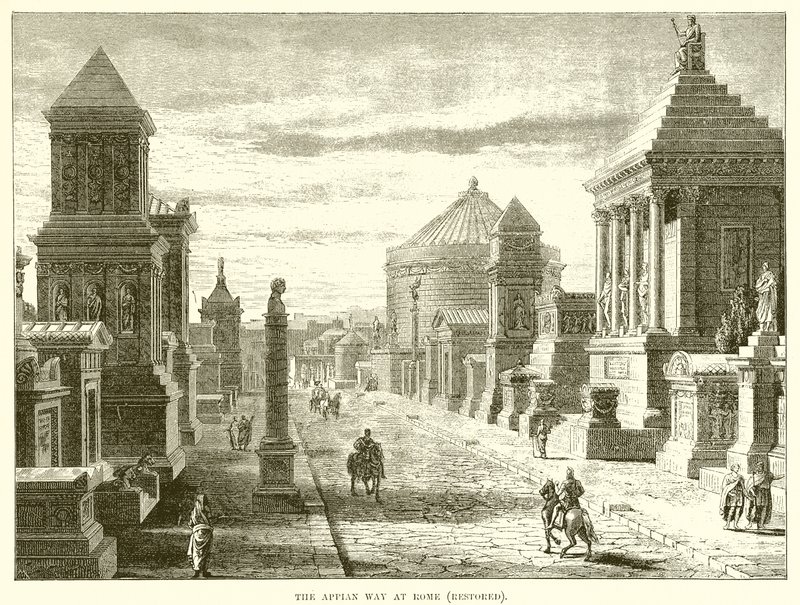 The Appian way at Rome by English School