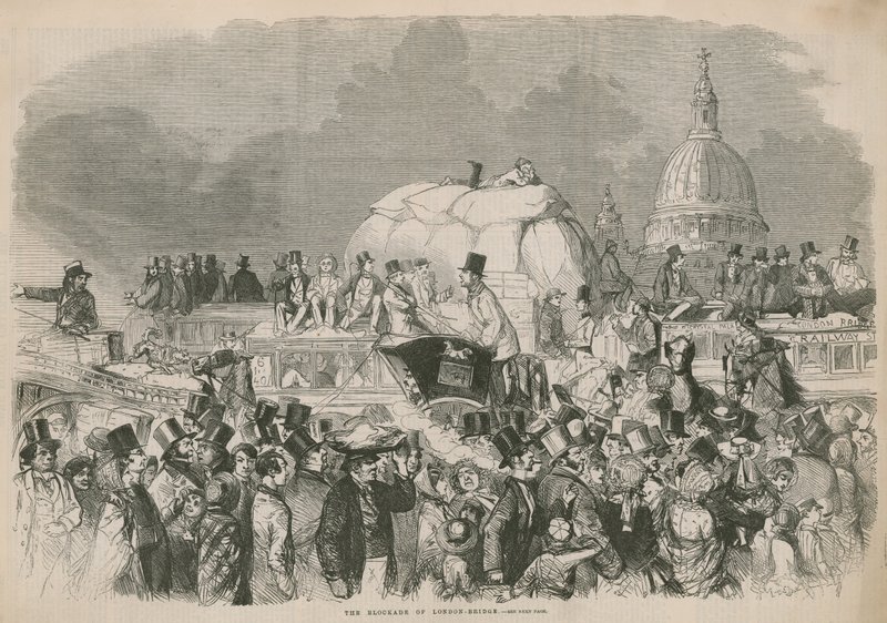 The Blockade of London Bridge by English School