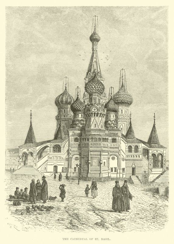 The Cathedral of St. Basil by English School