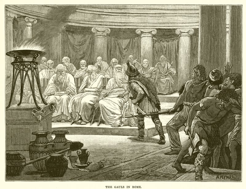The Gauls in Rome by English School