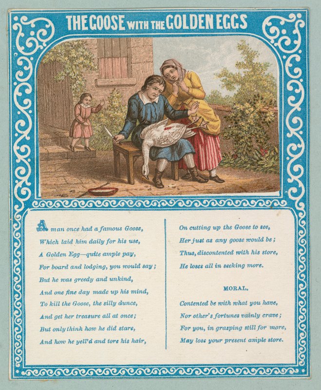 The Goose with the Golden Eggs by English School
