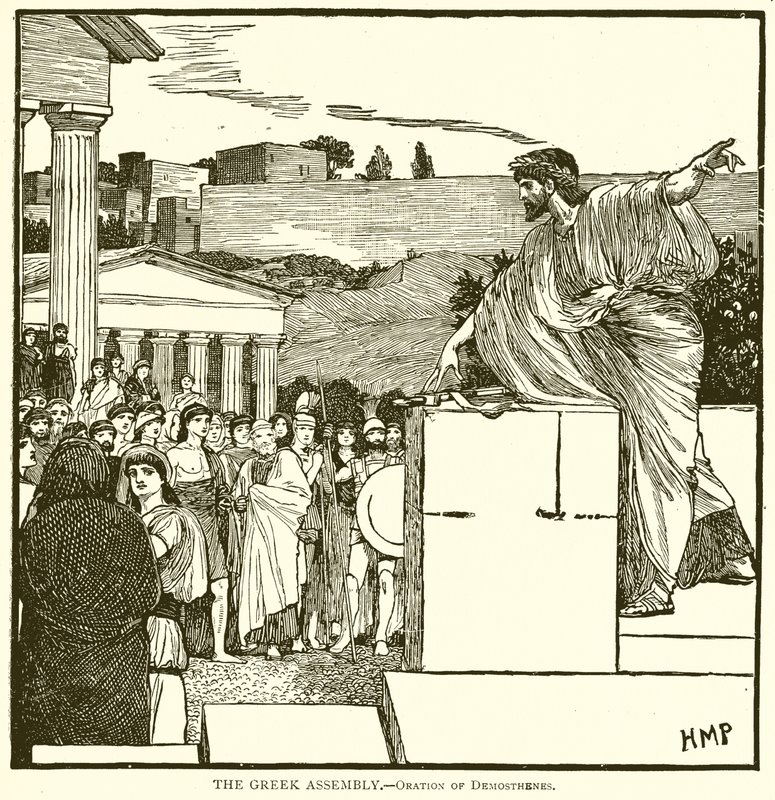 The Greek Assembly: Oration of Demosthenes by English School
