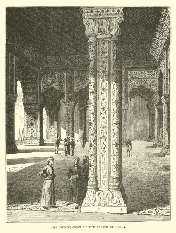 The Throne Room in the Palace of Delhi by English School