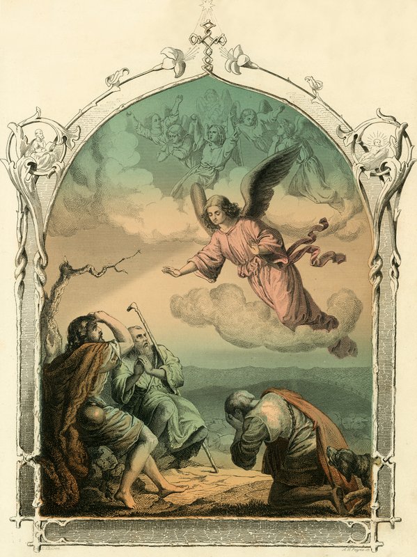 The Angels Appearing to the Shepherds by English School