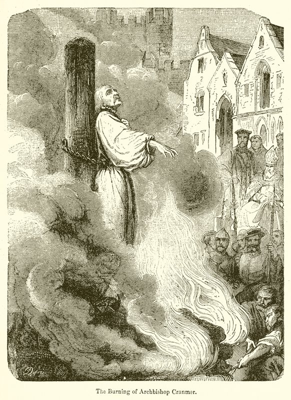 The Burning of Archbishop Cranmer by English School
