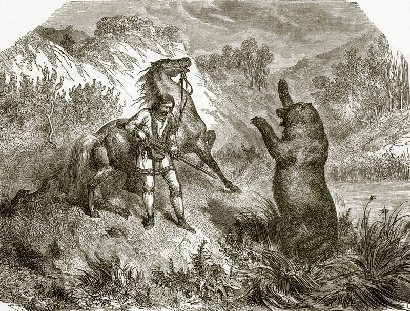 The first shot at a grizzly bear by English School