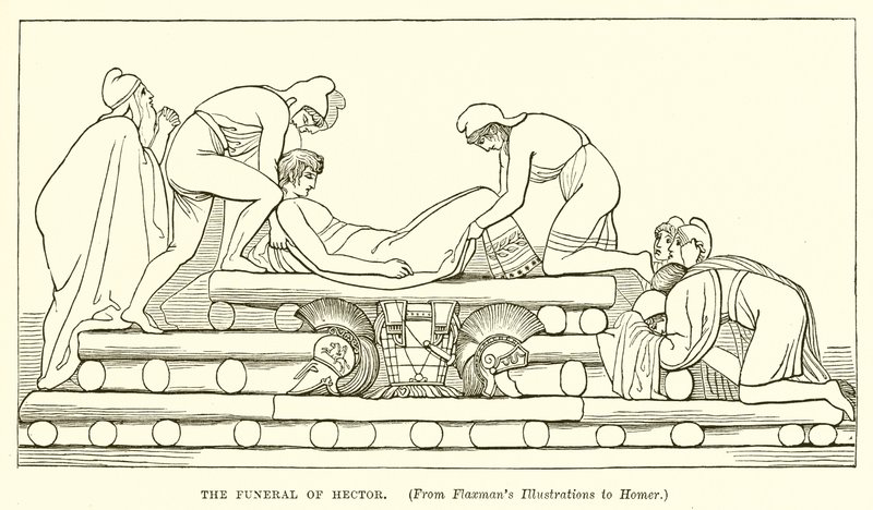 The Funeral of Hector by English School