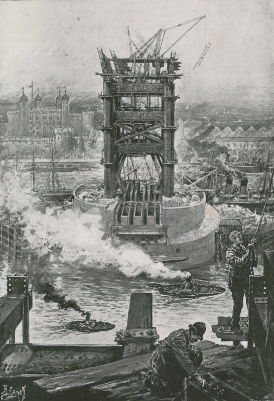 The Present State of the Tower Bridge by English School